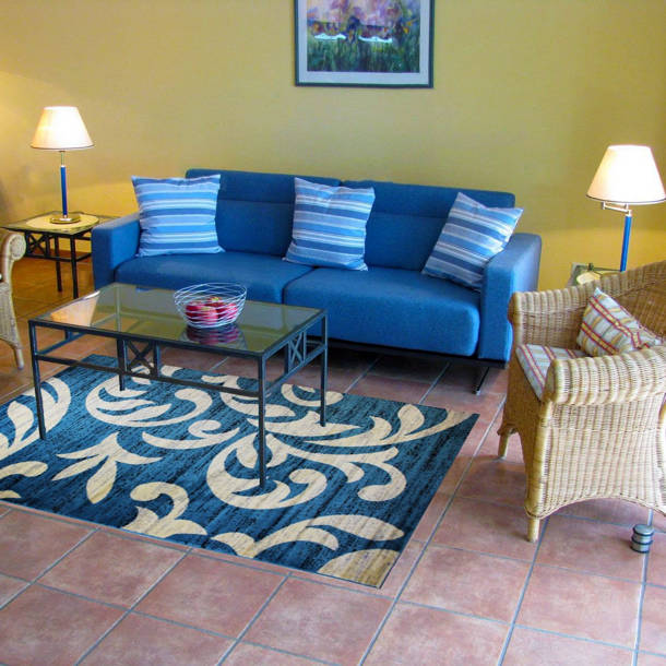 Charlton Home® Knoxville Performance Blue Rug & Reviews Wayfair